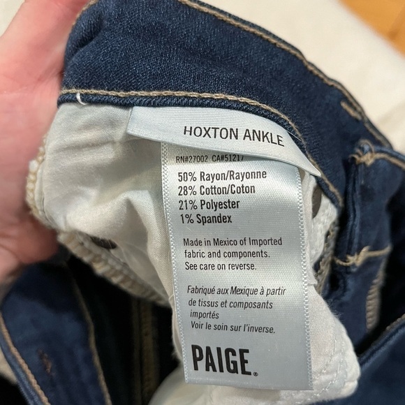 Paige Size 26  hoxton ankle jeans denim skinny dark wash - Picture 6 of 15